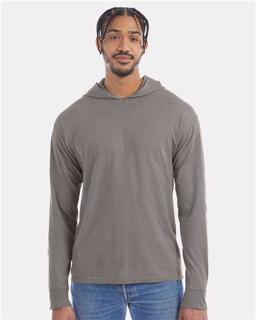 Comfortwash GDH280 Garment-Dyed Jersey Hooded Long Sleeve T-Shirt - Concrete Gray - HIT a Double - 1