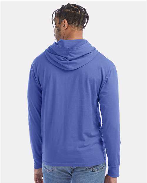 Comfortwash GDH280 Garment-Dyed Jersey Hooded Long Sleeve T-Shirt - Deep Forte Blue - HIT a Double - 3