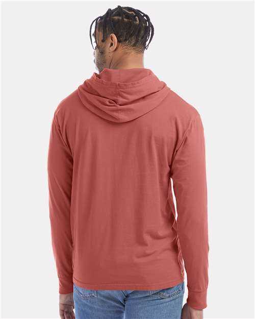 Comfortwash GDH280 Garment-Dyed Jersey Hooded Long Sleeve T-Shirt - Nantucket Red - HIT a Double - 3