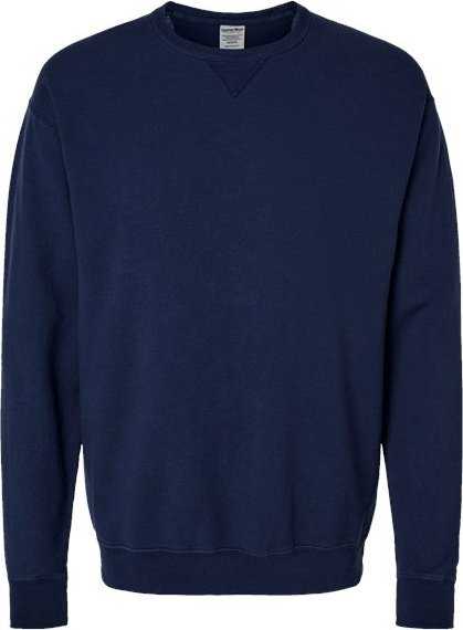 Comfortwash GDH400 Garment-Dyed Unisex Crewneck Sweatshirt - Navy&quot; - &quot;HIT a Double