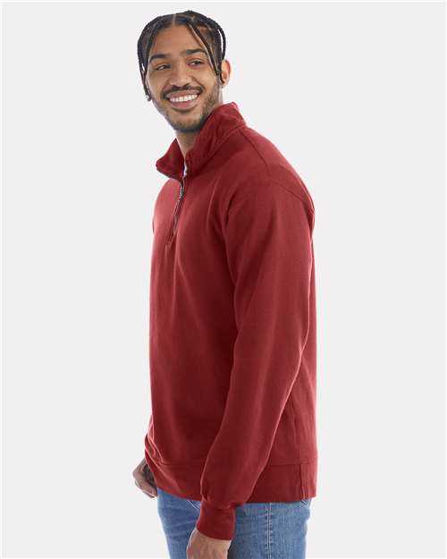 Comfortwash GDH425 Garment-Dyed Quarter-Zip Sweatshirt - Cayenne" - "HIT a Double