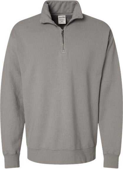 Comfortwash GDH425 Garment-Dyed Quarter-Zip Sweatshirt - Concrete Gray&quot; - &quot;HIT a Double