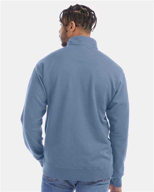 Comfortwash GDH425 Garment-Dyed Quarter-Zip Sweatshirt - Saltwater&quot; - &quot;HIT a Double