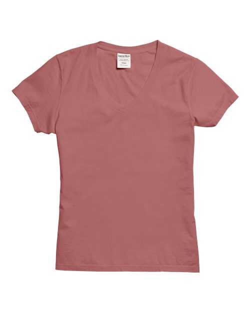 Comfortwash GDH125 Garment-Dyed Women&#39;s V-Neck T-Shirt - Mauve - HIT a Double