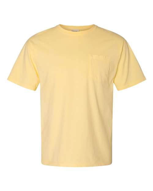 Comfortwash GDH150 Garment Dyed Pocket T-Shirt - Summer Squash Yellow - HIT a Double