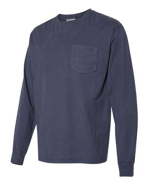Comfortwash GDH250 Garment Dyed Long Sleeve T-Shirt With a Pocket - Anchor Slate - HIT a Double