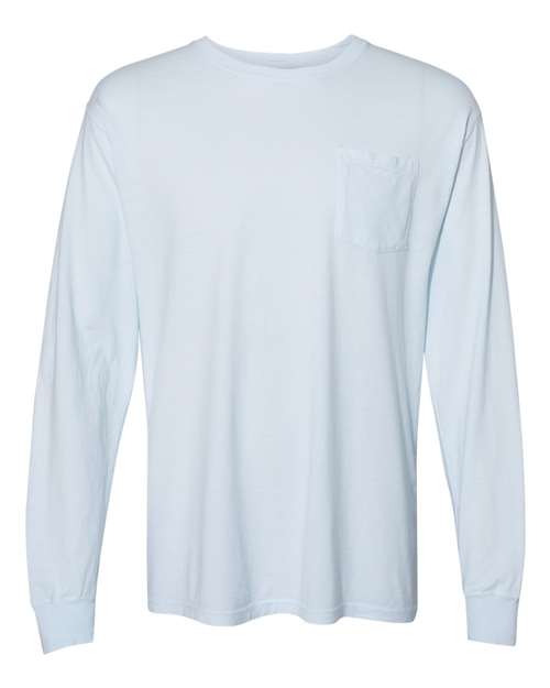 Comfortwash GDH250 Garment Dyed Long Sleeve T-Shirt With a Pocket - Soothing Blue - HIT a Double