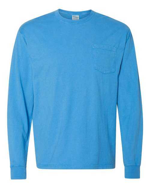 Comfortwash GDH250 Garment Dyed Long Sleeve T-Shirt With a Pocket - Summer Sky Blue - HIT a Double