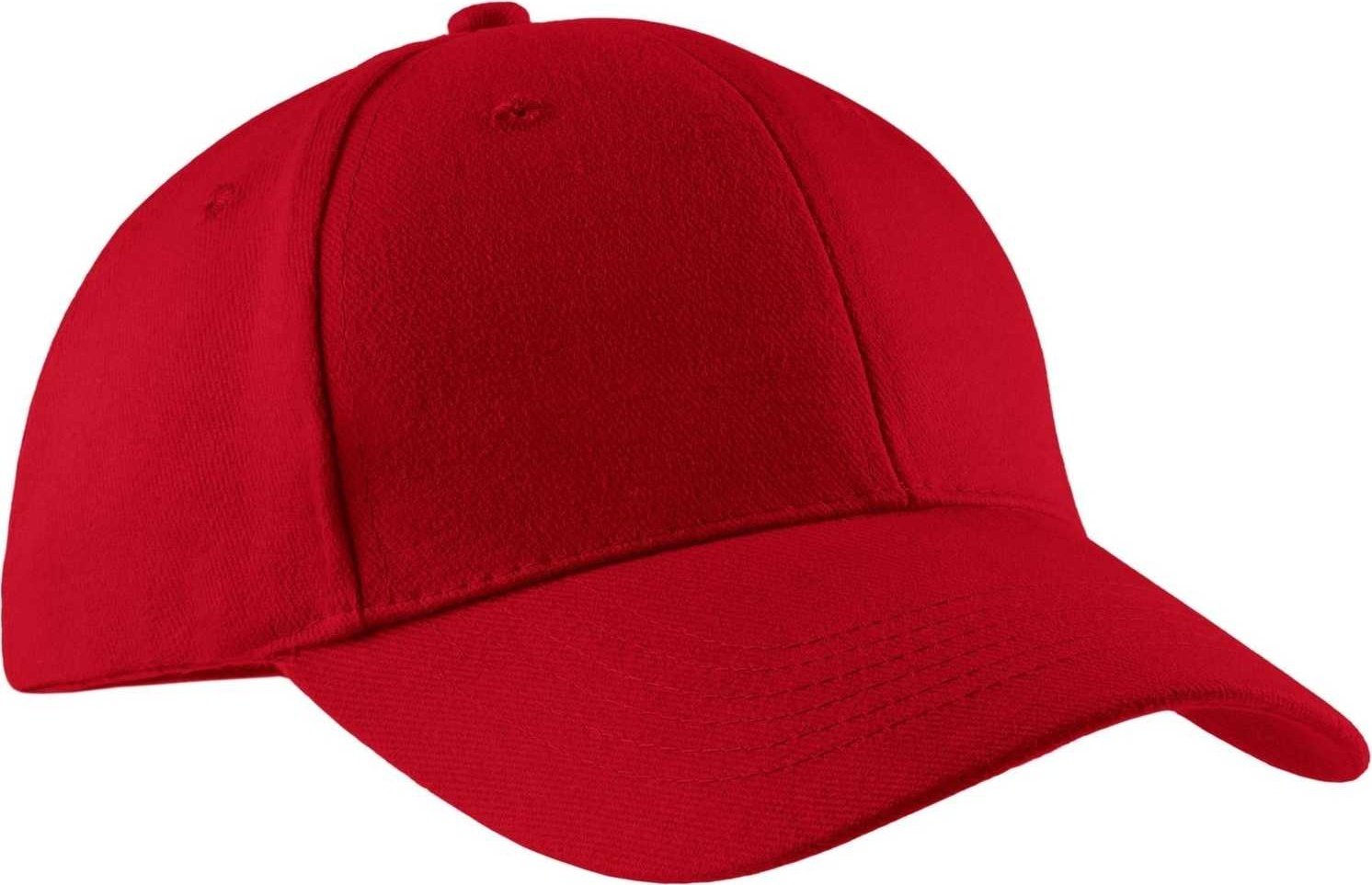 Port & Company CP82 Port & Companybrushed Twill Cap - Red - HIT a Double - 1