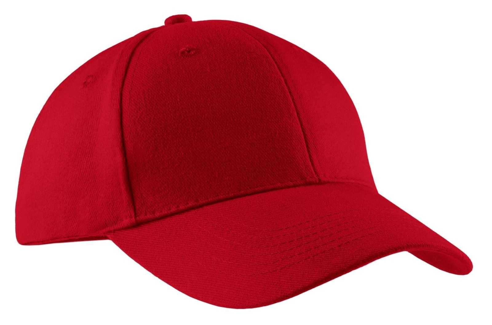 Port & Company CP82 Port & Companybrushed Twill Cap - Red - HIT a Double - 1