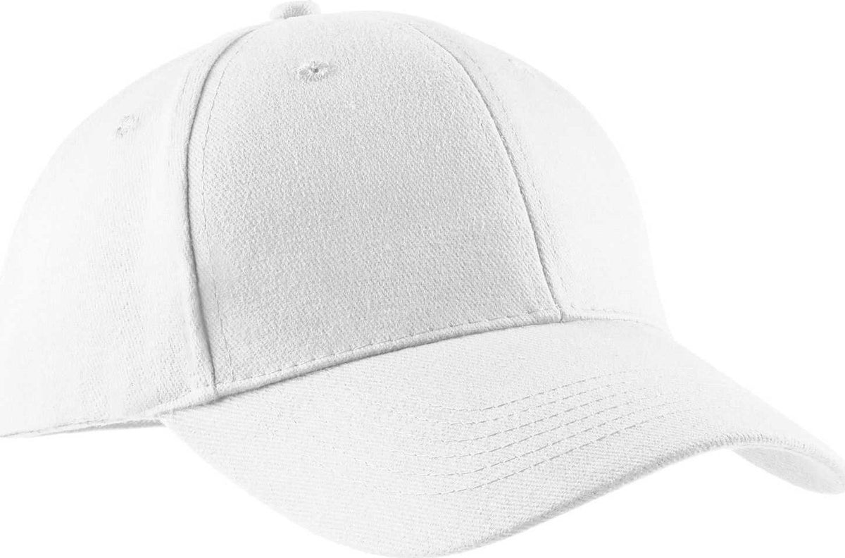 Port &amp; Company CP82 Port &amp; Companybrushed Twill Cap - White - HIT a Double - 1