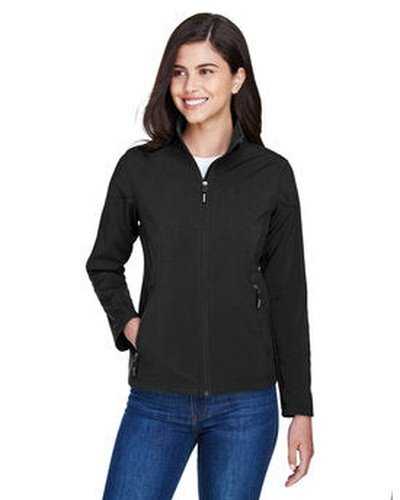 Core 365 78184 Ladies&#39; Cruise Two-Layer Fleece Bonded SoftShell Jacket - Black - HIT a Double