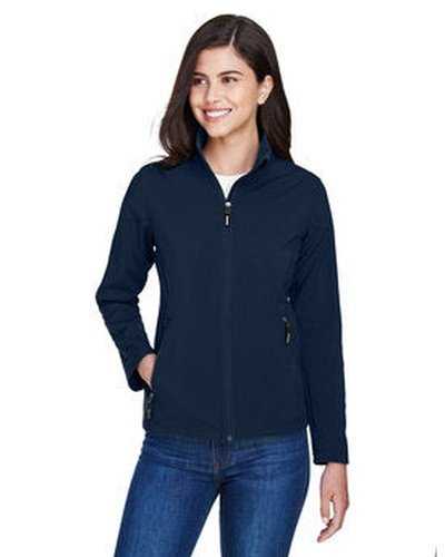 Core 365 78184 Ladies&#39; Cruise Two-Layer Fleece Bonded SoftShell Jacket - Navy - HIT a Double