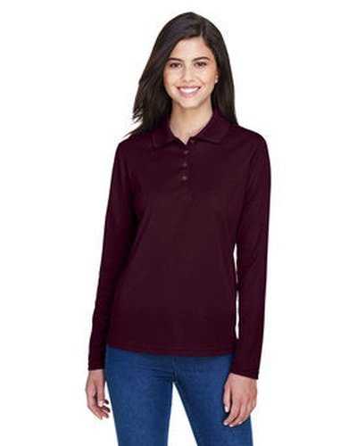 Core 365 78192 Ladies&#39; Pinnacle Performance Long-Sleeve Pique Polo - Burgundy - HIT a Double