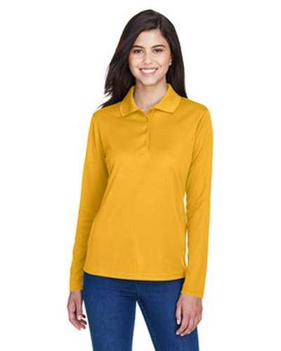 Core 365 78192 Ladies&#39; Pinnacle Performance Long-Sleeve Pique Polo - Campus Gold - HIT a Double