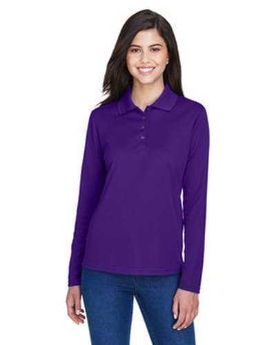 Core 365 78192 Ladies&#39; Pinnacle Performance Long-Sleeve Pique Polo - Campus Purple - HIT a Double
