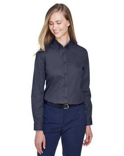 Core 365 78193 Ladies' Operate Long-Sleeve Twill Shirt - Carbon - HIT a Double