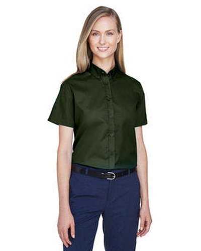 Core 365 78194 Ladies' Optimum Short-Sleeve Twill Shirt - Forest - HIT a Double