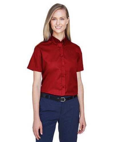 Core 365 78194 Ladies' Optimum Short-Sleeve Twill Shirt - Red - HIT a Double
