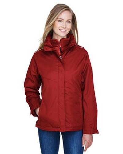 Core 365 78205 Ladies&#39; Region 3-In-1 Jacket with Fleece Liner - Red - HIT a Double