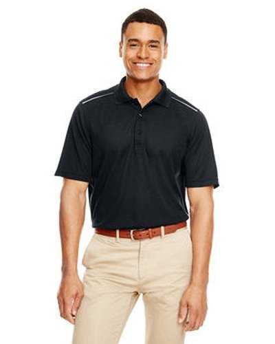 Core 365 88181R Men's Radiant Performance Pique Polo withReflective Piping - Black - HIT a Double