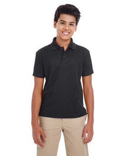 Core 365 88181Y Youth Origin Performance Pique Polo - Black - HIT a Double