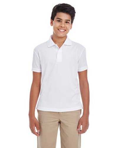 Core 365 88181Y Youth Origin Performance Pique Polo - White - HIT a Double