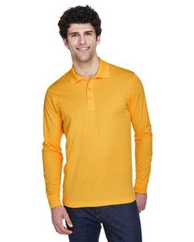 Core 365 88192 Men&#39;s Pinnacle Performance Long-Sleeve Pique Polo - Campus Gold - HIT a Double