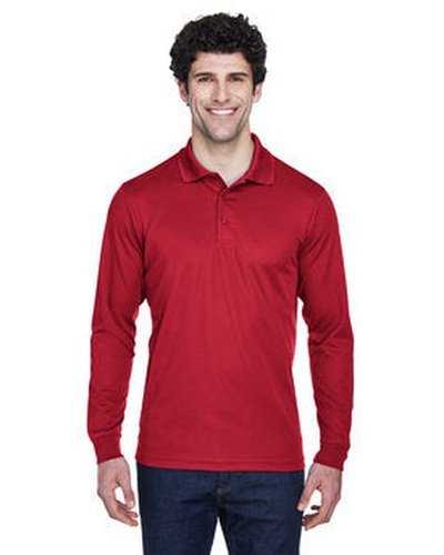 Core 365 88192 Men's Pinnacle Performance Long-Sleeve Pique Polo - Red - HIT a Double