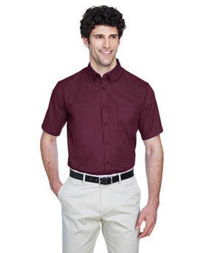 Core 365 88194 Men's Optimum Short-Sleeve Twill Shirt - Burgundy - HIT a Double