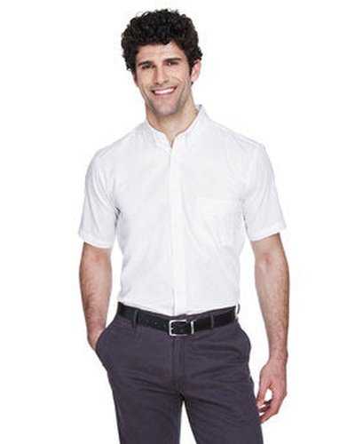 Core 365 88194 Men&#39;s Optimum Short-Sleeve Twill Shirt - White - HIT a Double