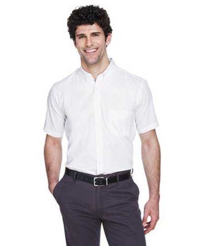 Core 365 88194 Men's Optimum Short-Sleeve Twill Shirt - White - HIT a Double