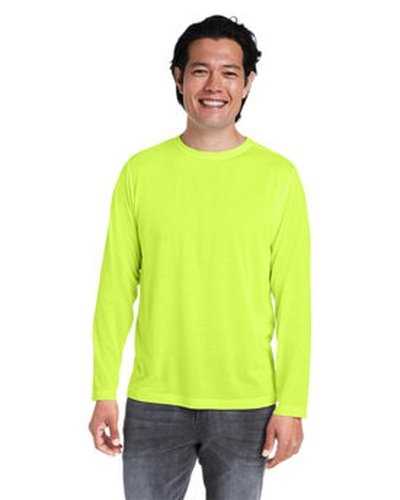 Core 365 CE111L Adult Fusion Chromasoft Performance Long-Sleeve T-Shirt - Safety Yellow - HIT a Double