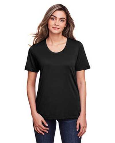 Core 365 CE111W Ladies&#39; Fusion Chromasoft Performance T-Shirt - Black - HIT a Double