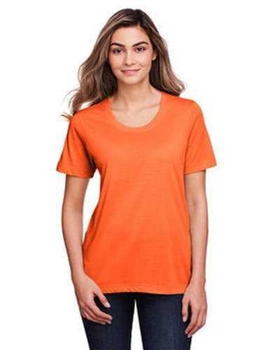 Core 365 CE111W Ladies&#39; Fusion Chromasoft Performance T-Shirt - Campus Orange - HIT a Double