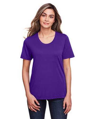 Core 365 CE111W Ladies&#39; Fusion Chromasoft Performance T-Shirt - Campus Purple - HIT a Double