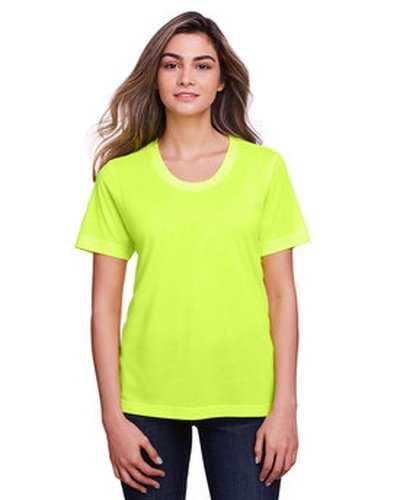 Core 365 CE111W Ladies&#39; Fusion Chromasoft Performance T-Shirt - Safety Yellow - HIT a Double