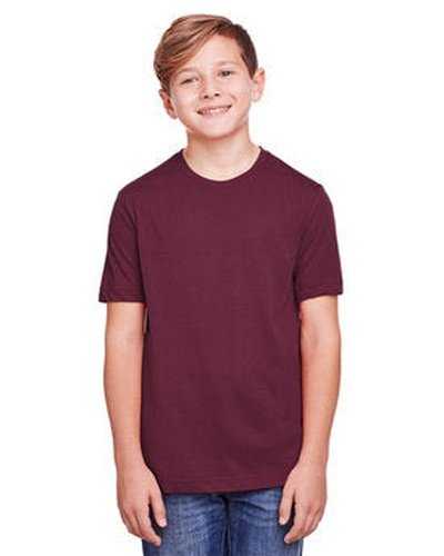 Core 365 CE111Y Youth Fusion Chromasoft Performance T-Shirt - Burgundy - HIT a Double