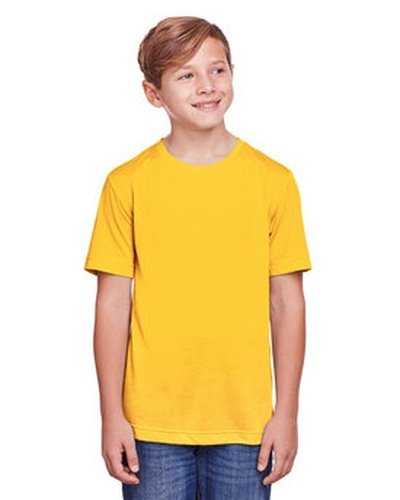 Core 365 CE111Y Youth Fusion Chromasoft Performance T-Shirt - Campus Gold - HIT a Double