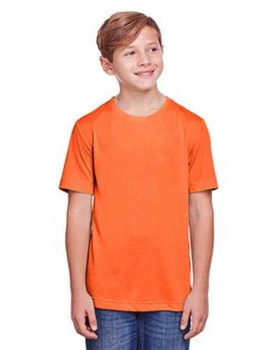 Core 365 CE111Y Youth Fusion Chromasoft Performance T-Shirt - Campus Orange - HIT a Double