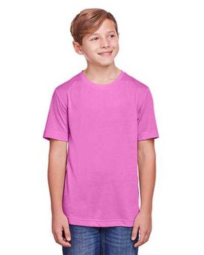 Core 365 CE111Y Youth Fusion Chromasoft Performance T-Shirt - Charity Pink - HIT a Double