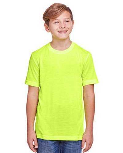 Core 365 CE111Y Youth Fusion Chromasoft Performance T-Shirt - Safety Yellow - HIT a Double
