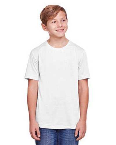 Core 365 CE111Y Youth Fusion Chromasoft Performance T-Shirt - White - HIT a Double