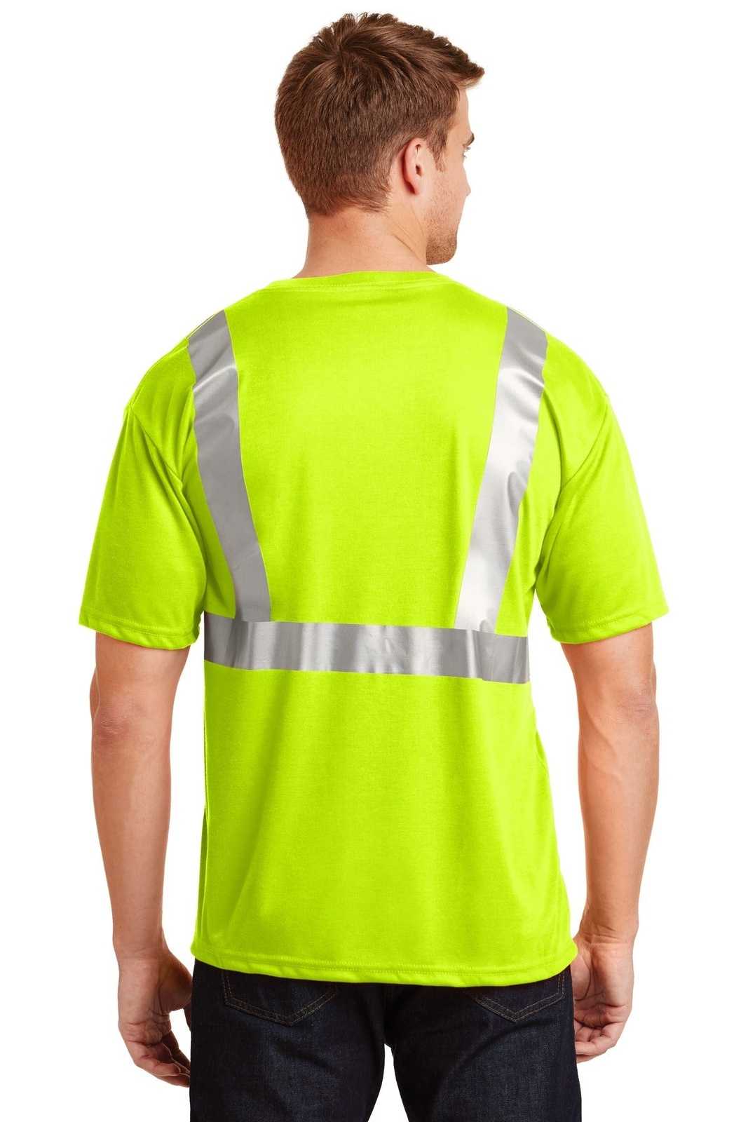 CornerStone CS401 ANSI 107 Class 2 Safety T-Shirt - Safety Yellow Reflective - HIT a Double - 2