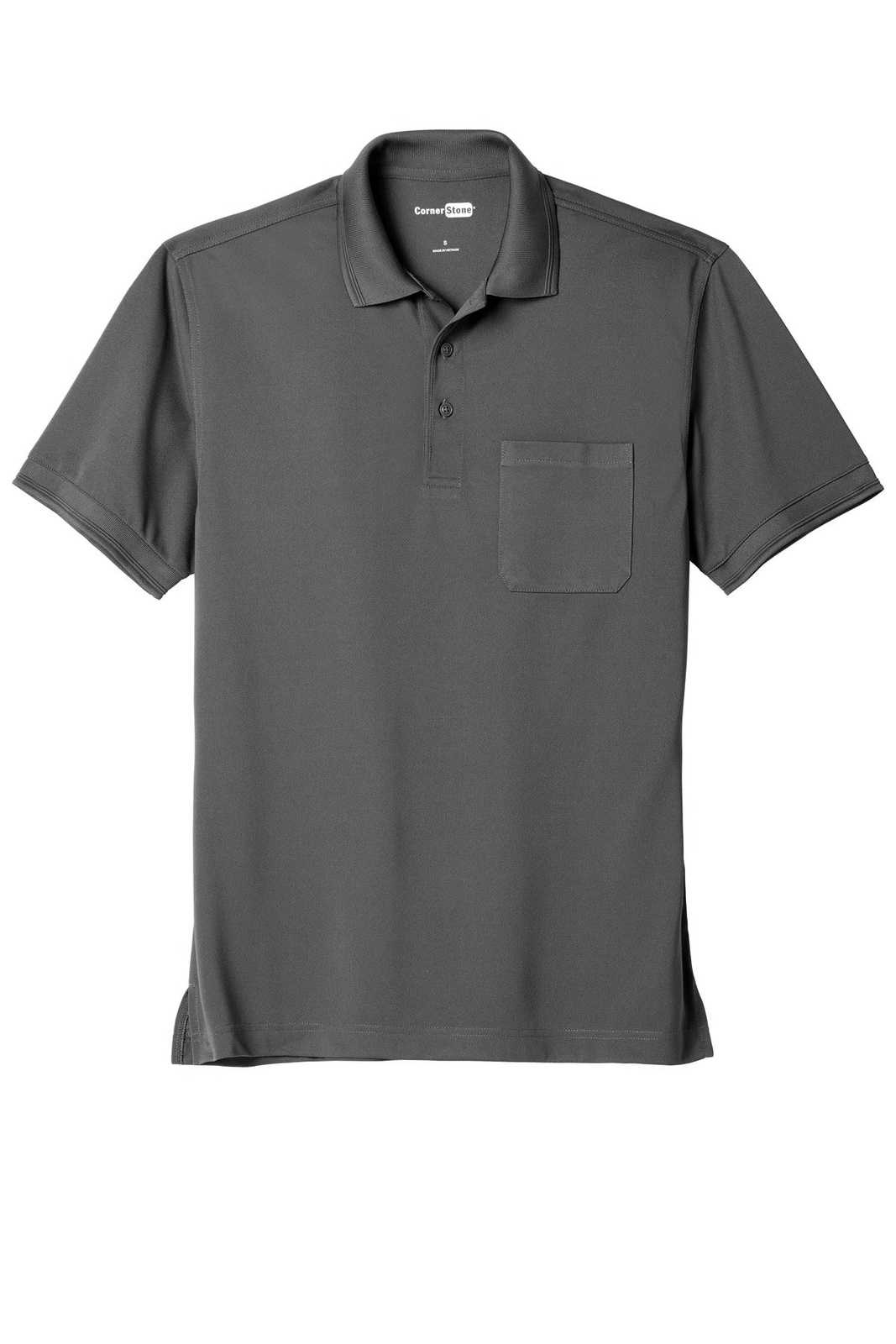 CornerStone CS4020P Industrial Snag-Proof Pique Pocket Polo - Charcoal - HIT a Double - 5