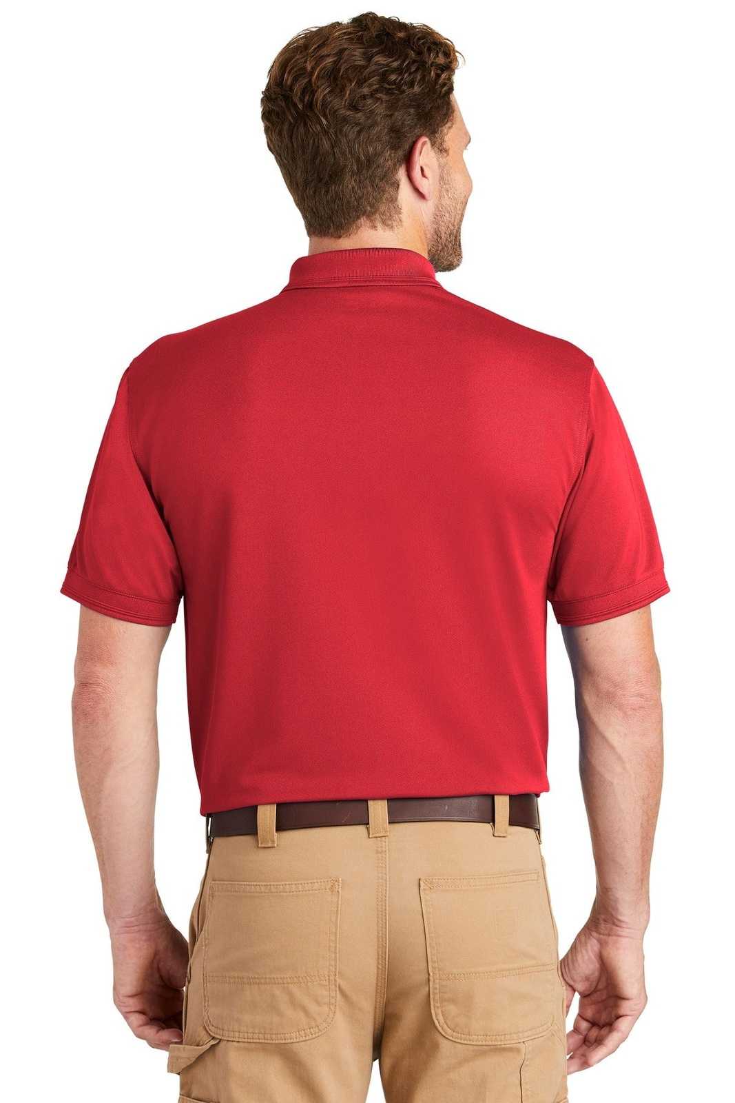 CornerStone CS4020P Industrial Snag-Proof Pique Pocket Polo - Red - HIT a Double - 2