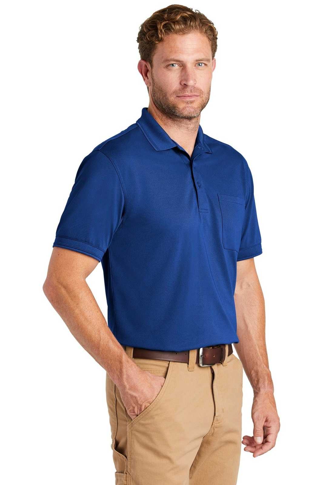 CornerStone CS4020P Industrial Snag-Proof Pique Pocket Polo - Royal - HIT a Double - 4