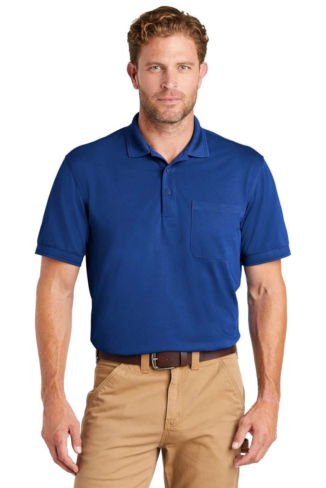 CornerStone CS4020P Industrial Snag-Proof Pique Pocket Polo - Royal - HIT a Double - 1