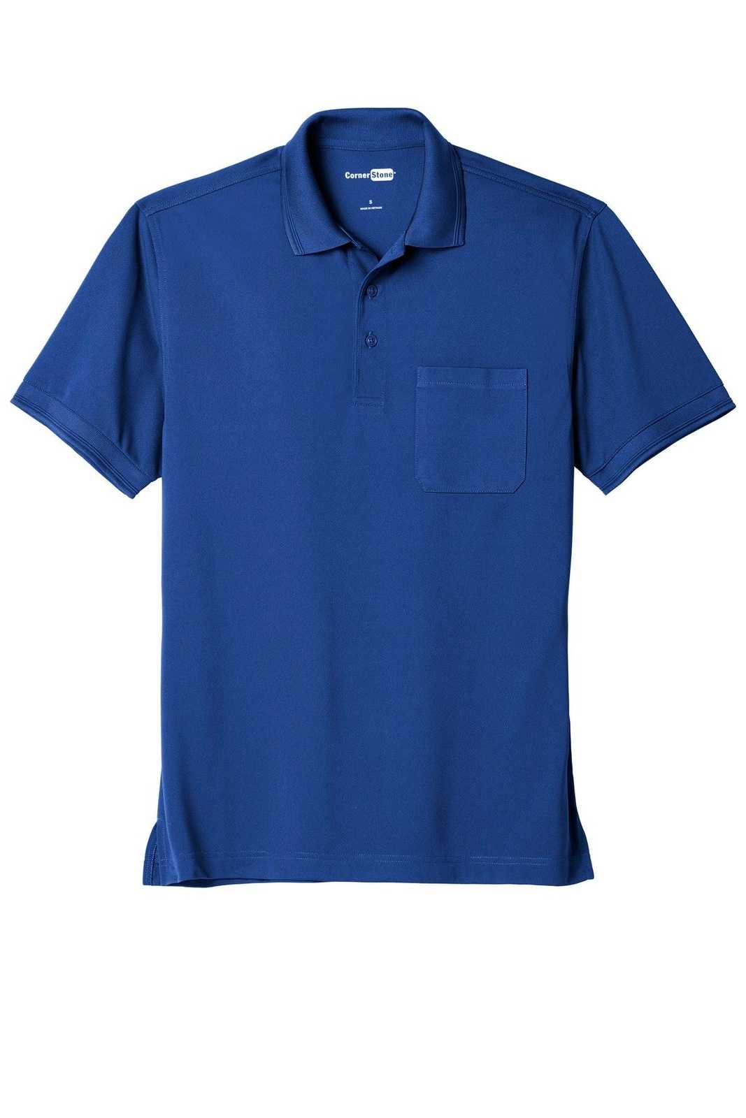 CornerStone CS4020P Industrial Snag-Proof Pique Pocket Polo - Royal - HIT a Double - 5