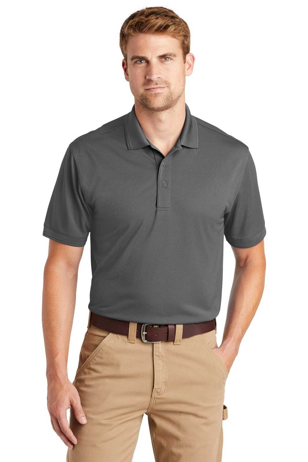 CornerStone CS4020 Industrial Snag-Proof Pique Polo - Charcoal - HIT a Double - 1